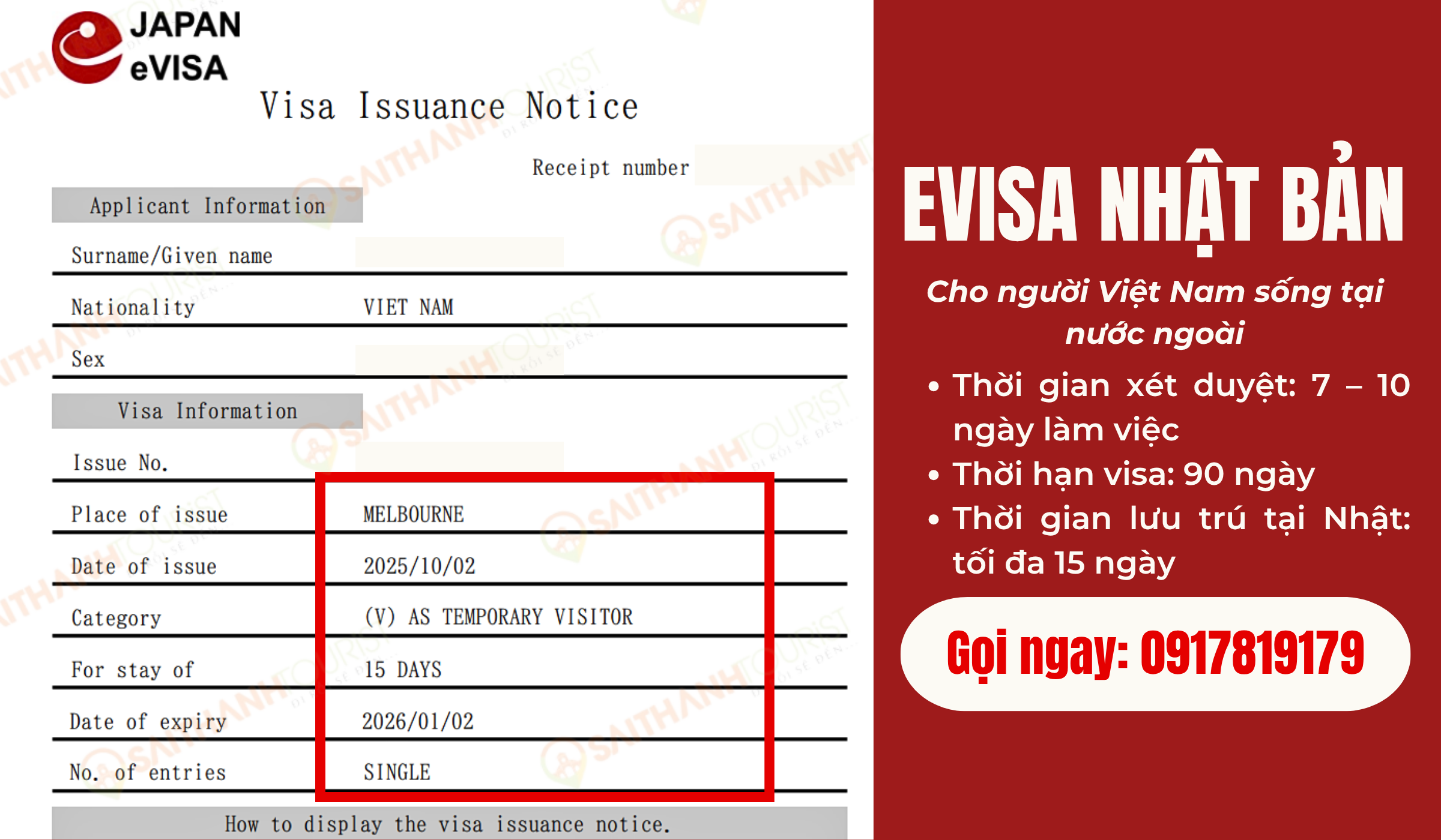 Mẫu eVisa Nhật Bản cho người Việt Nam sống ở nước ngoài – thời gian xét duyệt 7-10 ngày