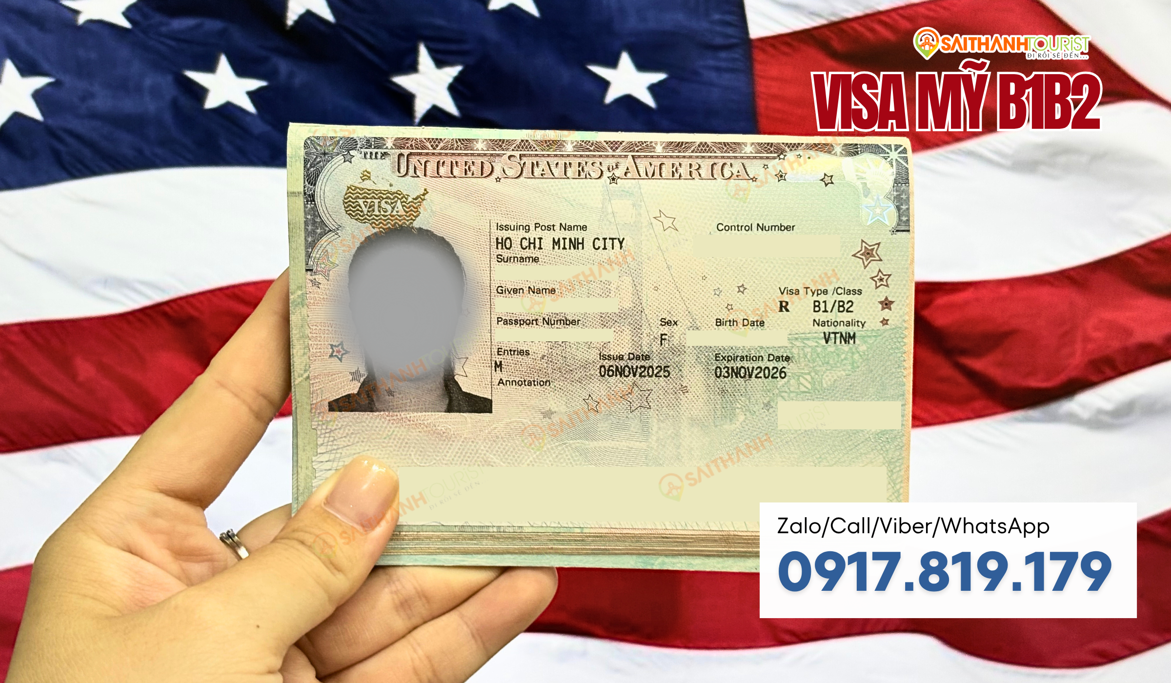Mẫu visa Mỹ B1/B2 gia hạn thành công năm 2025