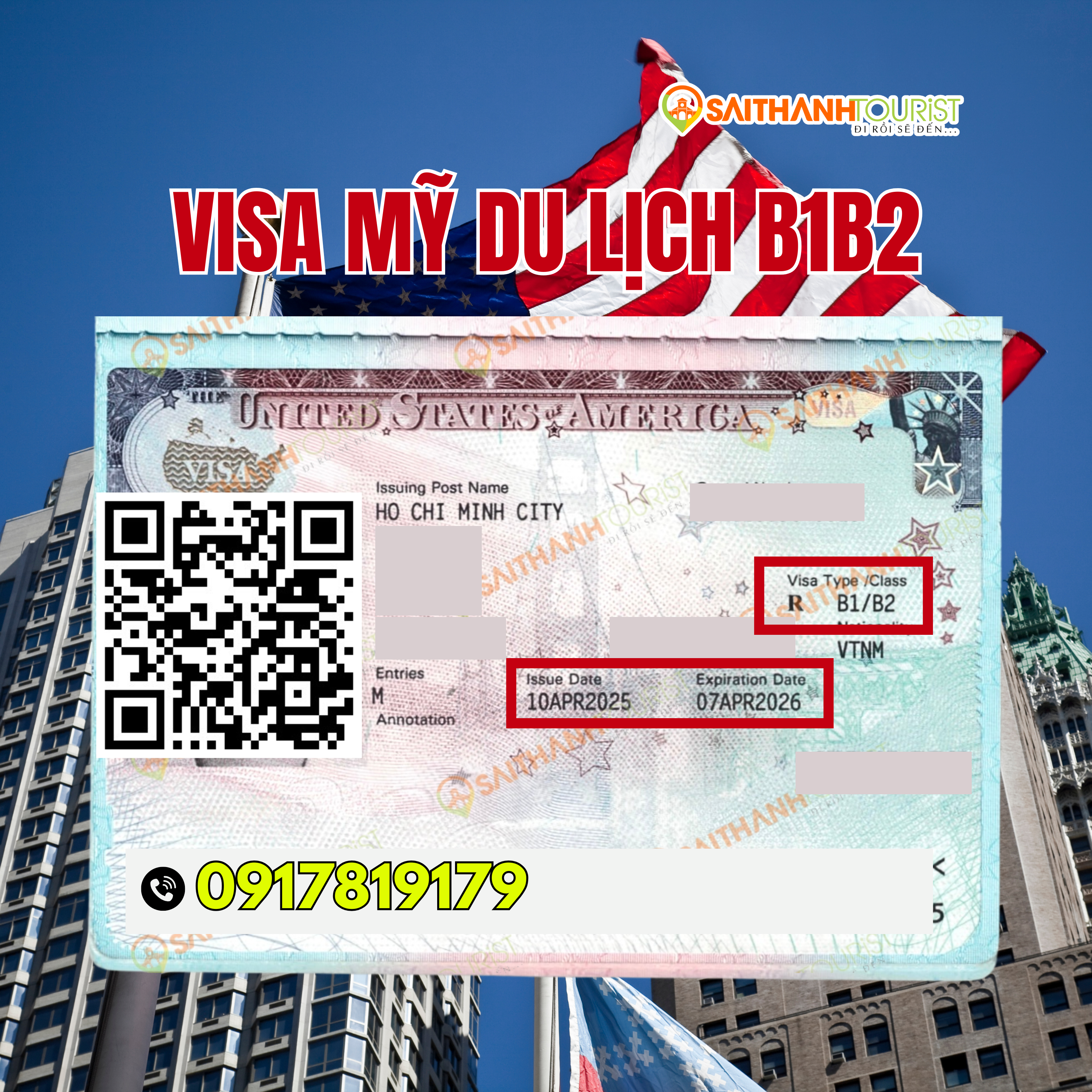 Visa Mỹ du lịch B1B2