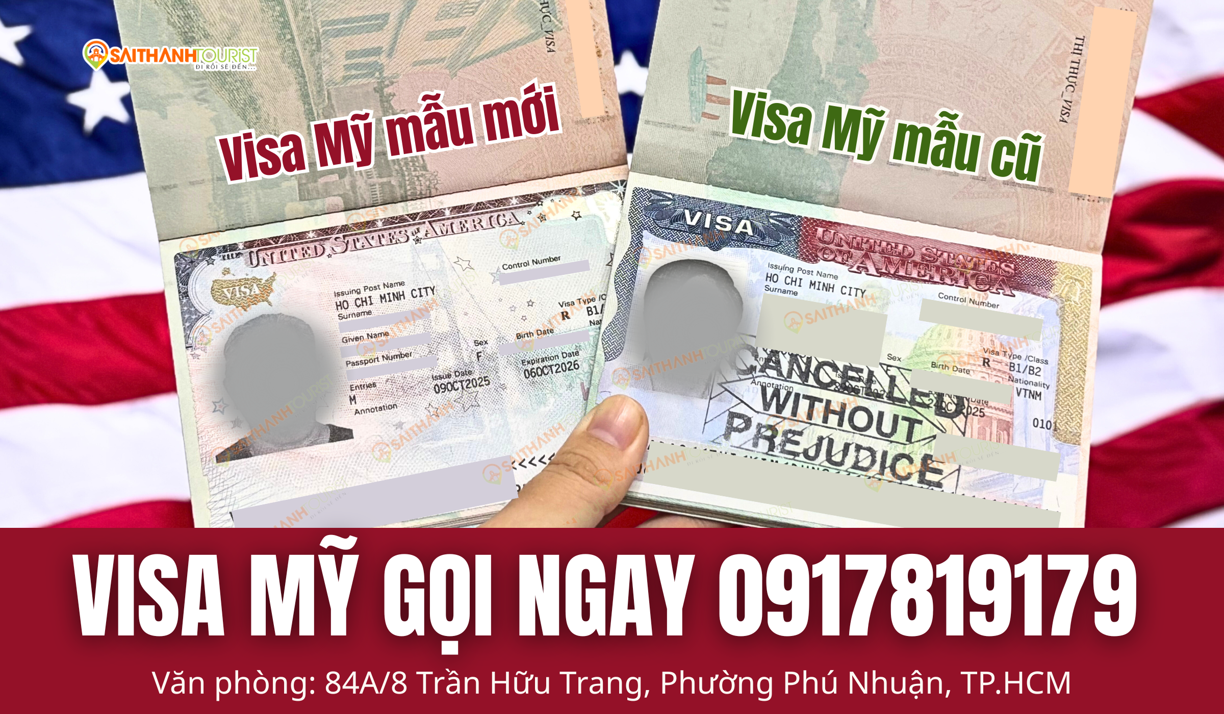 Visa Mỹ mẫu mới (trái) và mẫu cũ (phải) – cập nhật theo quy định 2025