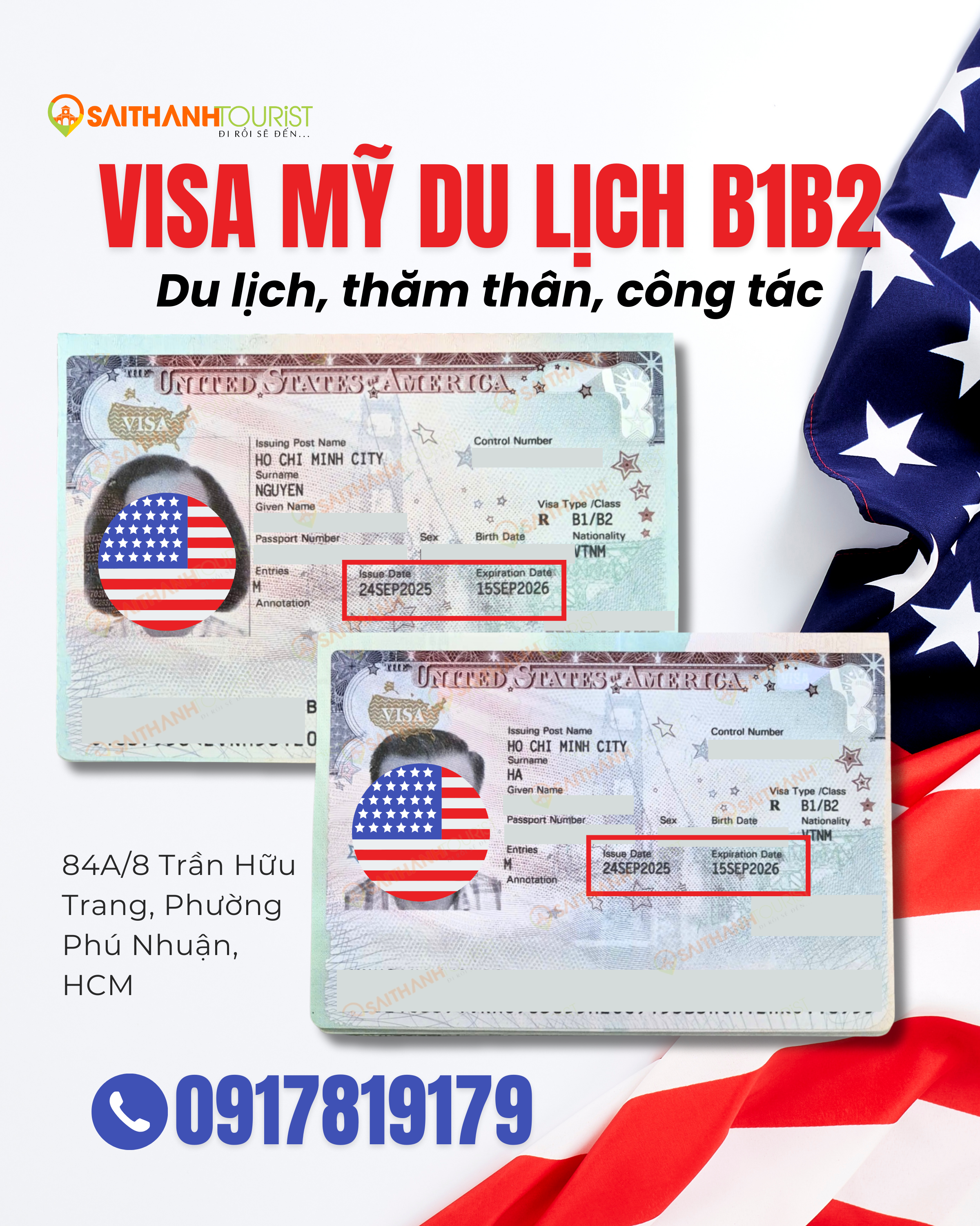 Visa Mỹ B1/B2 du lịch, thăm thân và công tác