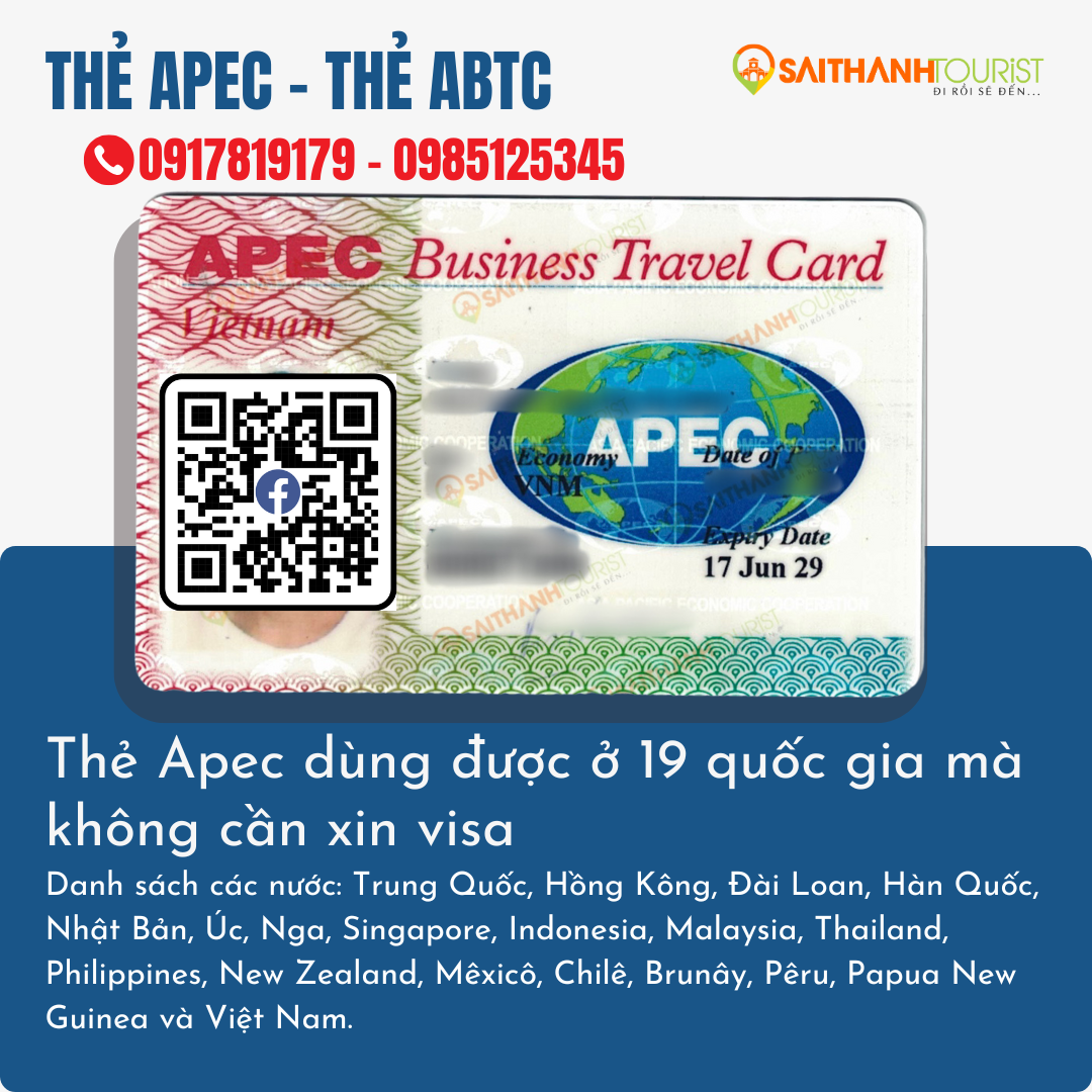 Thẻ Apec dùng được ở 19 quốc gia mà không cần xin Visa