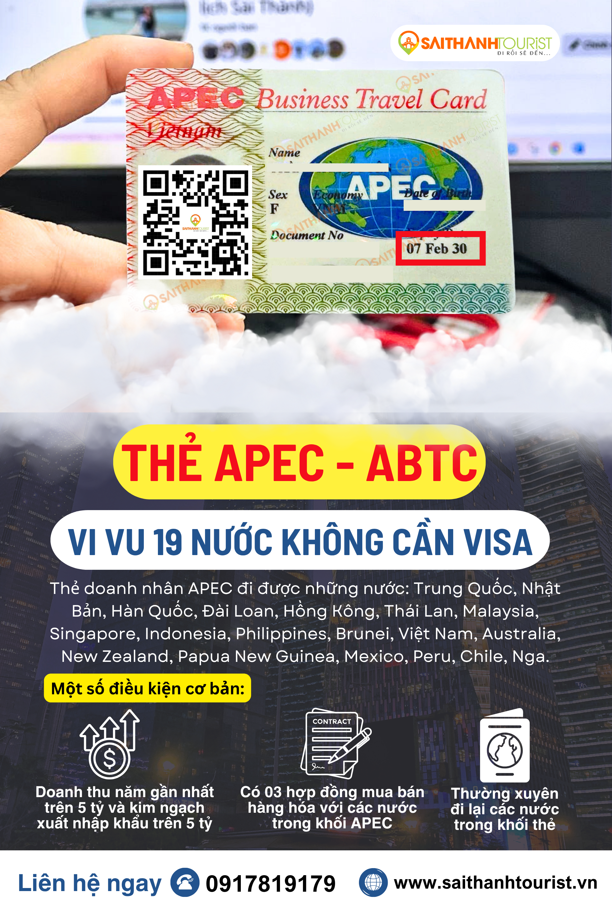 Thẻ Apec Vi vu 19 nước không cần VISA