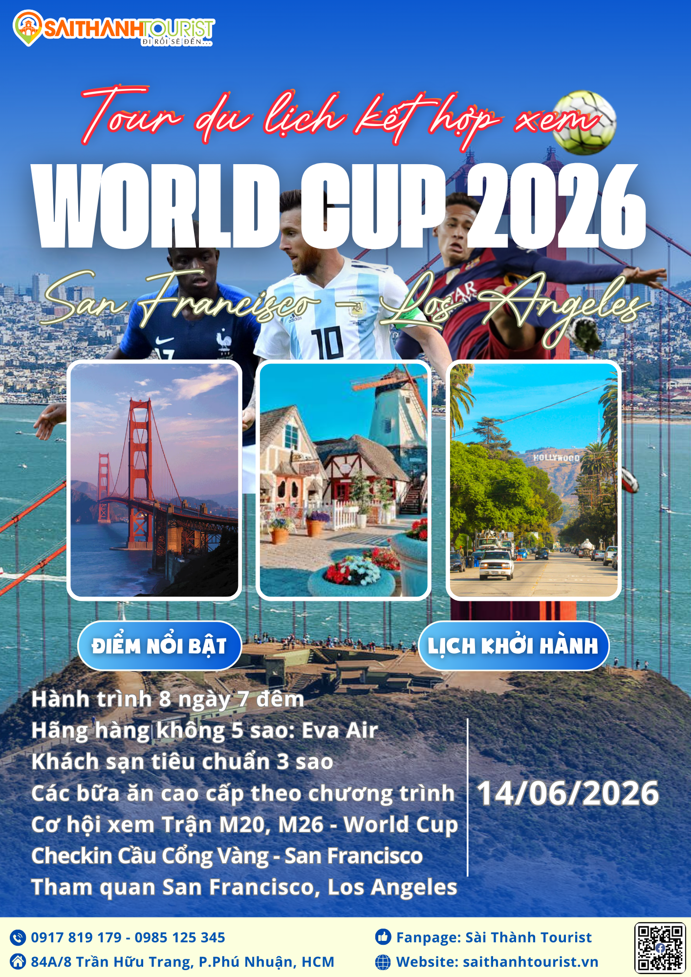 Tour du lịch World Cup 2026 kết hợp tham quan San Francisco và Los Angeles
