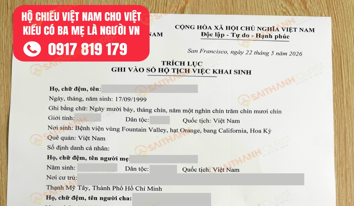 Trích lục khai sinh cũ cho kiều bào
