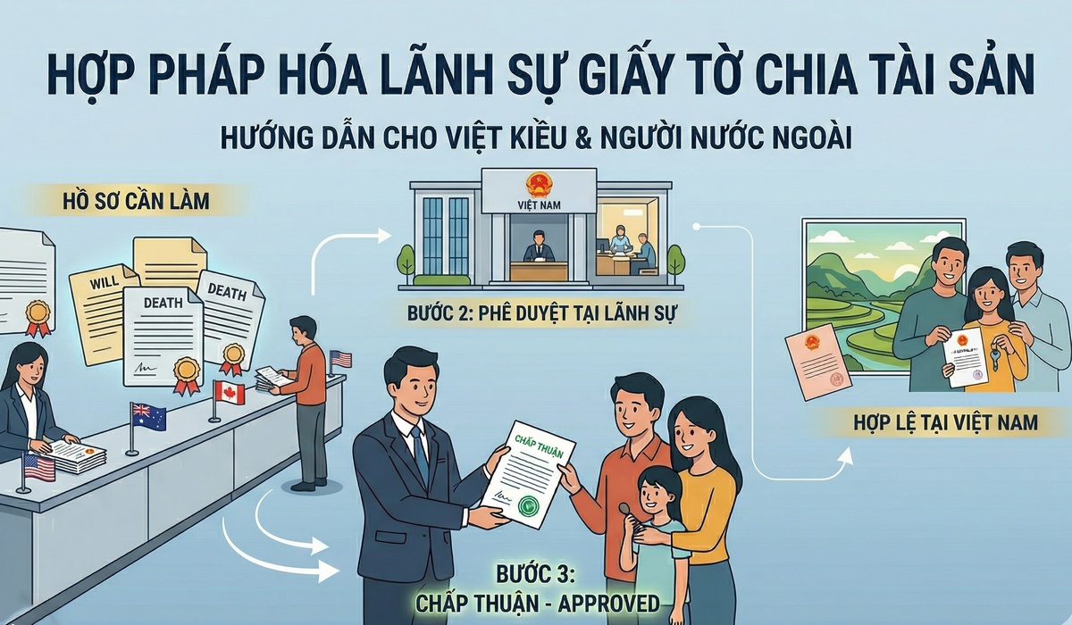Hợp pháp hoá lãnh sự giấy tờ chia tài sản